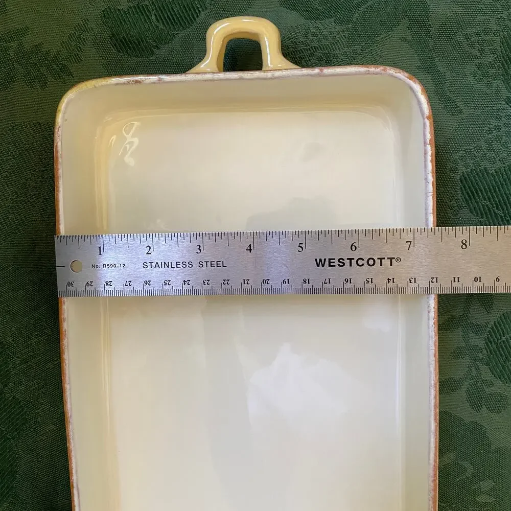 Vietri Terracotta Yellow Glaze Baking Casserole Pan 12